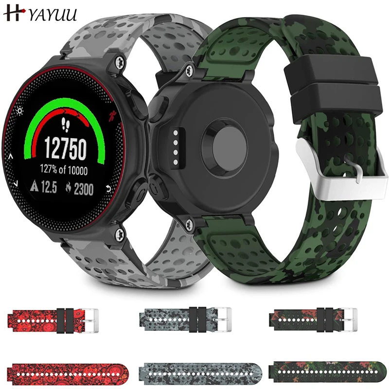 

Силиконовый ремешок для часов Yayuu с принтом для Garmin Forerunner 220/230/235/620/630/735XT, сменный Браслет, ремешок с пряжкой
