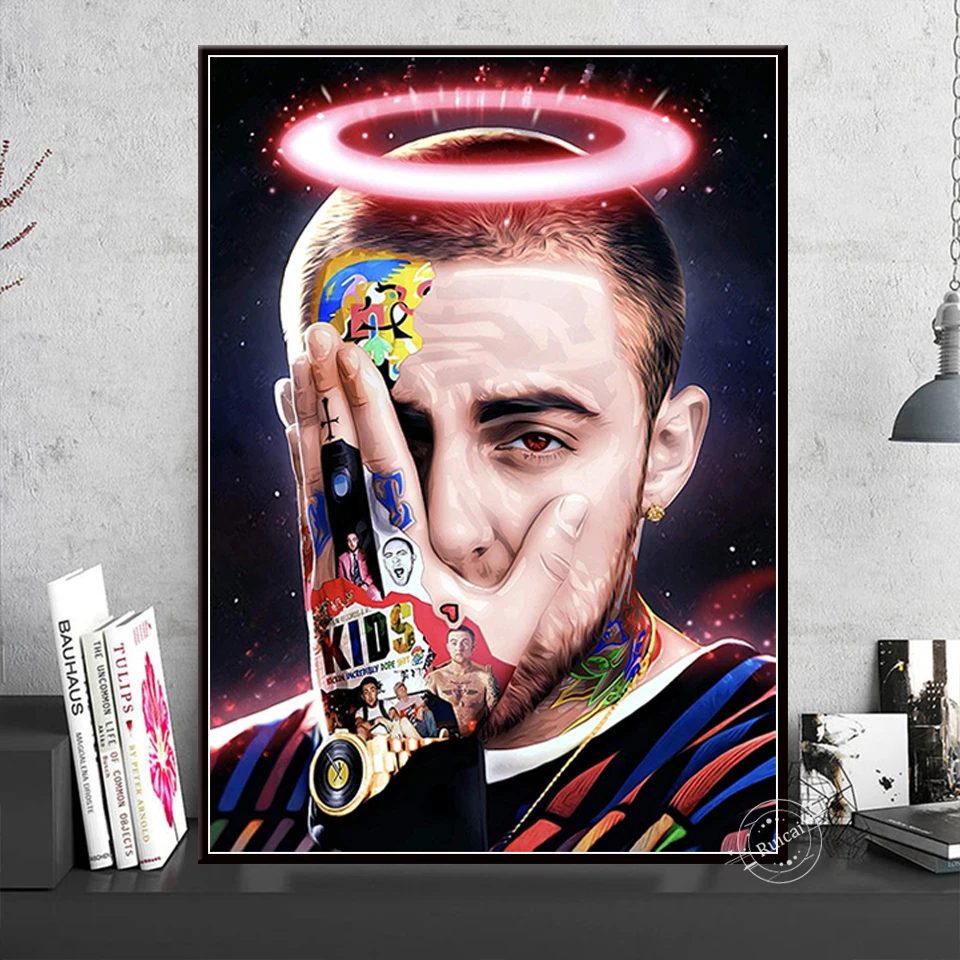 

Mac Miller Poster Swimming Music Star Rapper Hip Hop Rap Canvas Painting For Living Kids Room Wall Decor