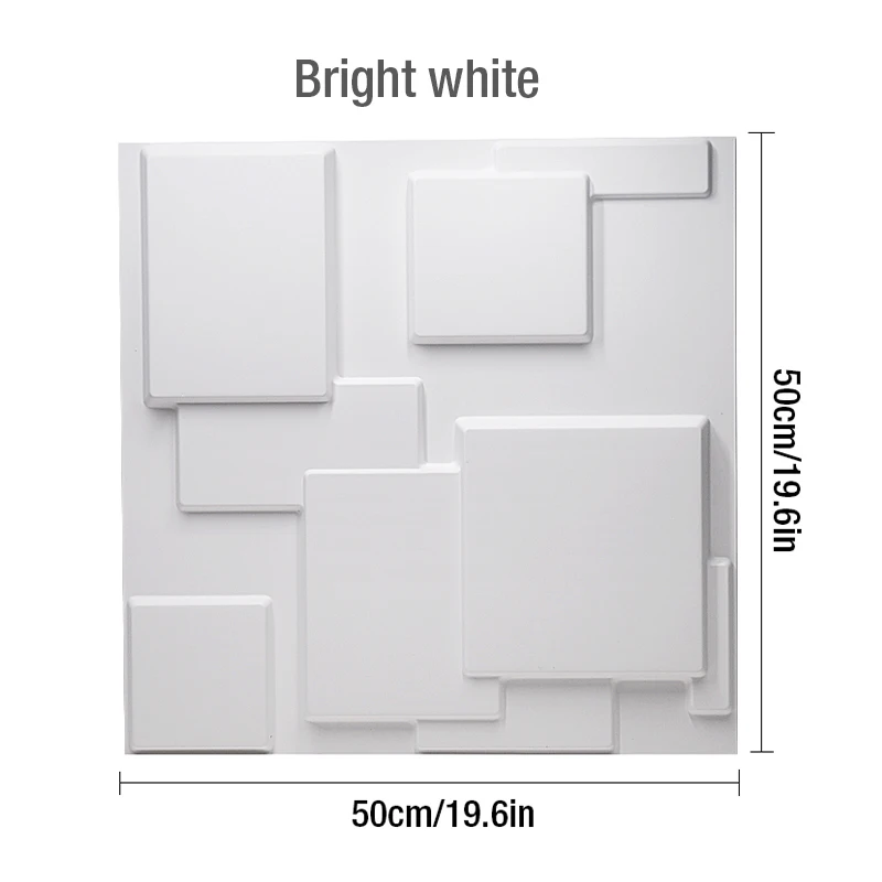 50x50 см 3D настенная панель простая абстракция вогнутые художественные настенные наклейки домашний декор настенное покрытие 3D формы резьба по дереву ваза для цветов - Цвет: Bright white