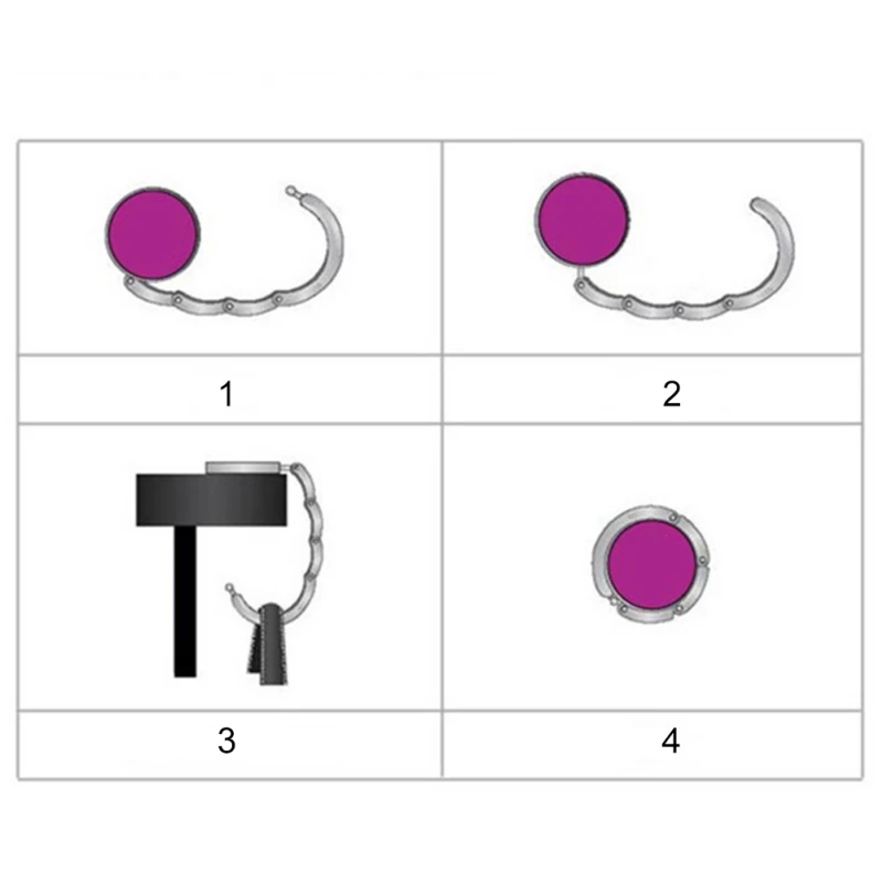 

Hot Sale Creative Retro Round Handbag Hook Zinc Alloy Bag Hook Portable Foldable Household Bag Hook For Table Side 40mms