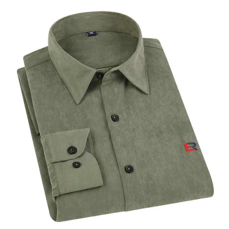 Casual Men's Shirt Long Sleeve Fashion No Fade Wrinkle Slim Fit Male Quality Blouse