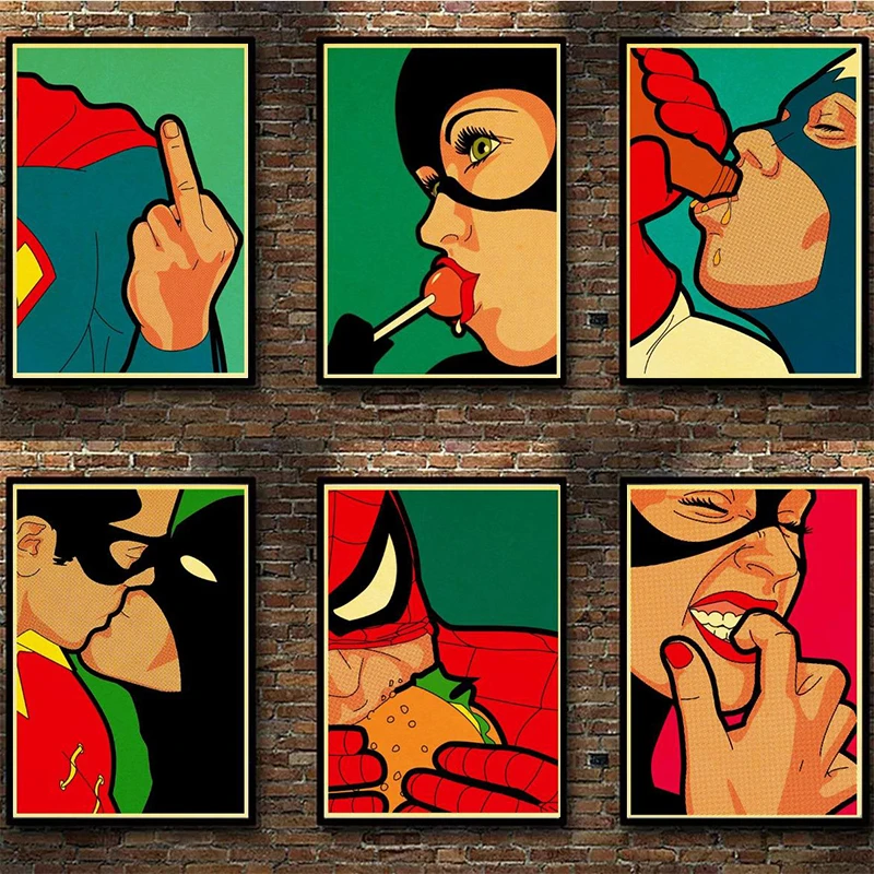 

Marvel Avengers Canvas Painting The Secret Life of Superheroes Print Posters and Prints Wall Art Print Canva Boy Gift Home Decor