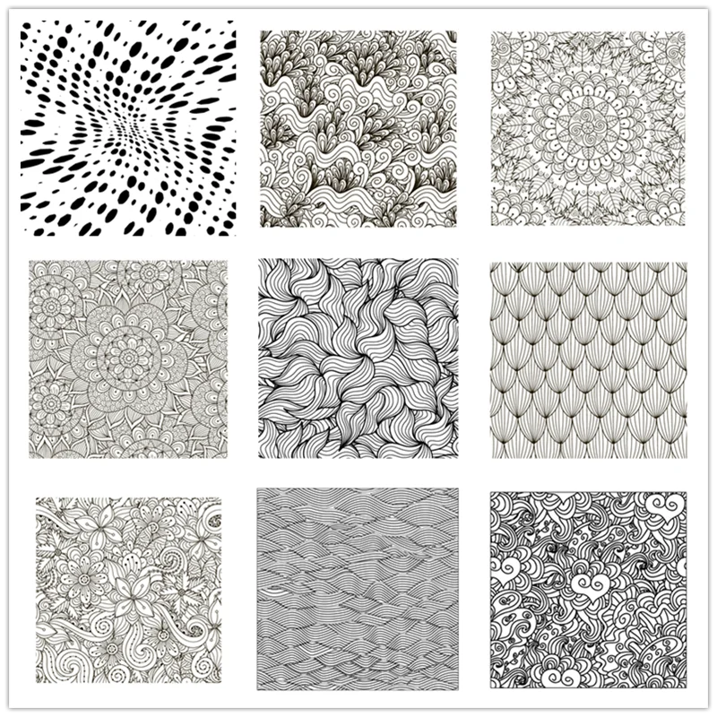

2020 DIY New Clear Stamps For Scrapbooking Making Paper Abstract Pattern Ripple Stamp Set Account Craft Set