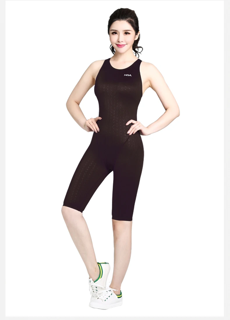 Женский слитный купальник NSA Arena для соревнований по колено спортивный костюм