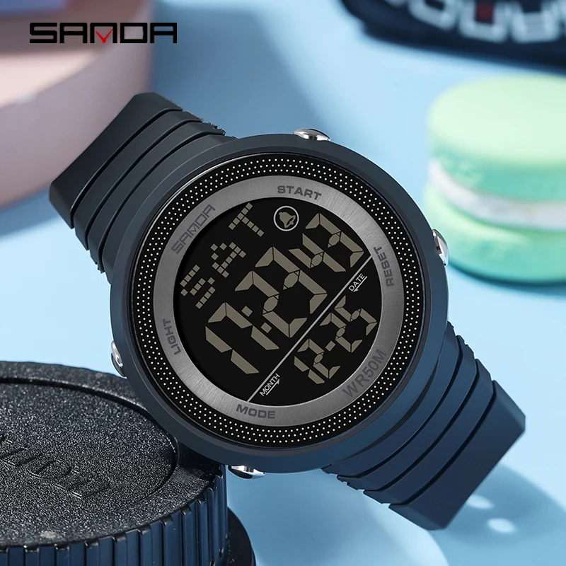 

SANDA Digital Watches Mens Fashion Sports Chronograph Watches Popular Waterproof LED Military Electronic Men's Luminous Watches
