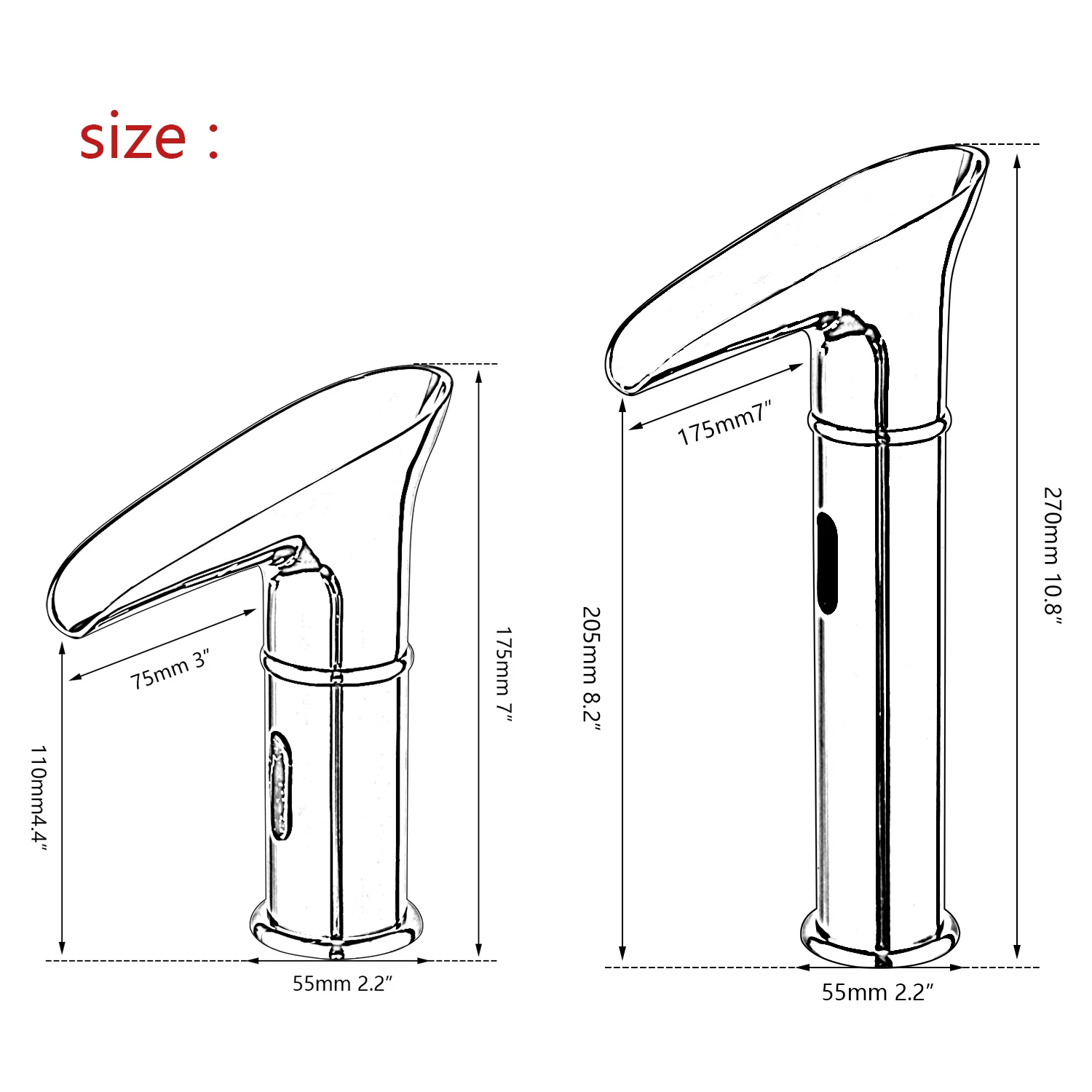 Автоматический сенсорный матовый черный смеситель KEMAIDI для раковины в ванную
