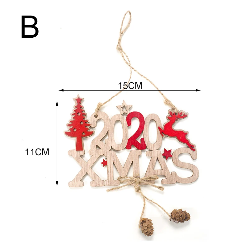 Новогодняя Рождественская деревянная подвеска с буквами 2020 деревянные
