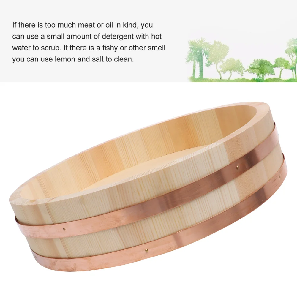 

1pc Wooden Japanese Sushi Rice Bucket Korean Rice Mix Bucket (Burlywood)