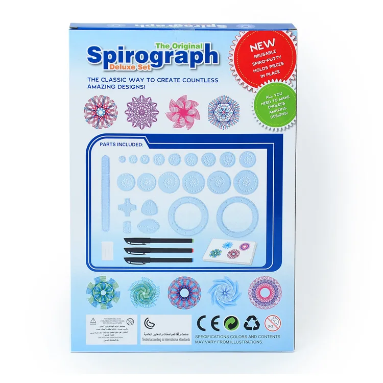 Набор игрушек для рисования Spirograph с 3 ручками + 22 аксессуарами спиральные