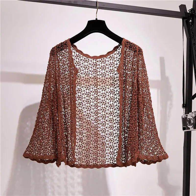 Кимоно Geskeey кардиган женская вязаная блузка летняя белая рубашка с вышивкой