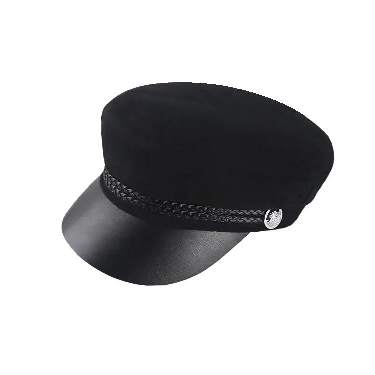 

New Korean Fashion Solid Color Women Casual Beret Hats Wool Blended Octagonal Newsboy Caps Cool Street Brim Hat Berets Outdoor