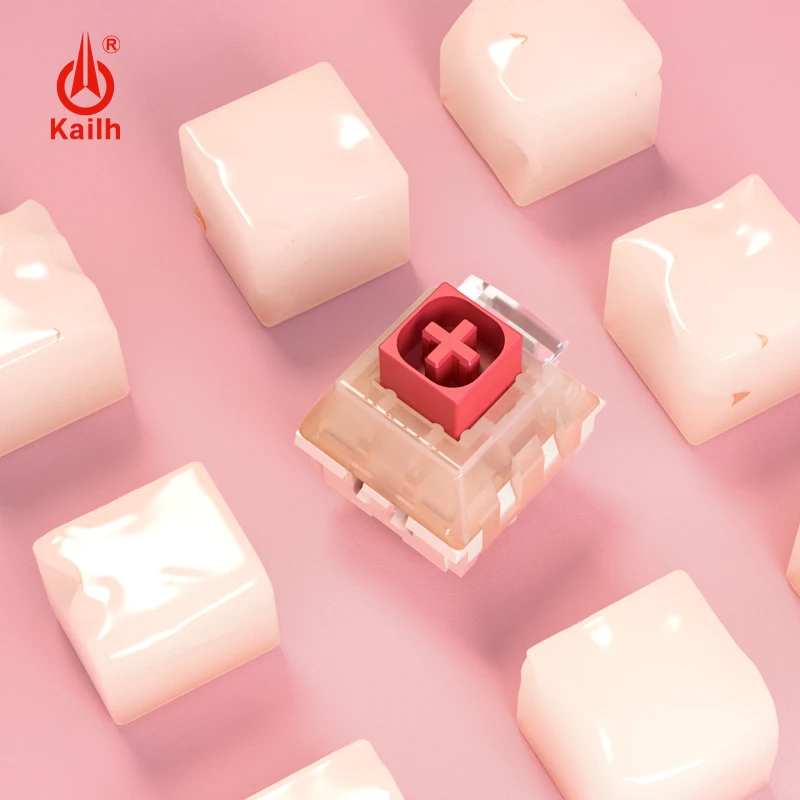 

10PCS Kailh Red Bean Pudding Switch for Mechanical Keyboard Light Guide Post Switch Linear 45g 80m Waterproof