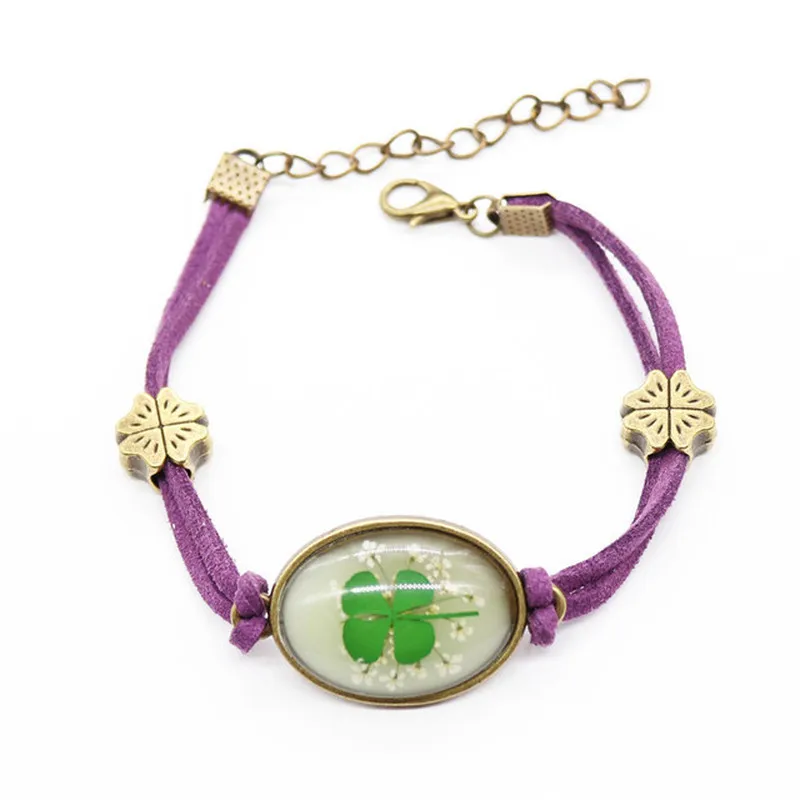 

2020 Women's Retro Dry Flower Glass Ball Bracelet Knitting Dry Flower Bracelet Bracelet Wholesale Jewelry