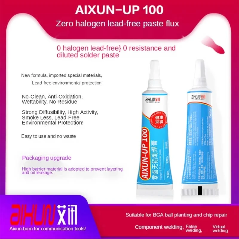 

Newest AIXUN Zero Halogen Lead-Free Environmental Protection Solder Paste SMD BGA No-Clean Hose Maintenance Welding Rework Flux