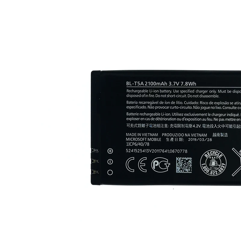 100% оригинал 2100 мАч BL-T5A батарея для Nokia Microsoft Lumia 550 730 735 738 RM1038 RM1040 высокое качество +