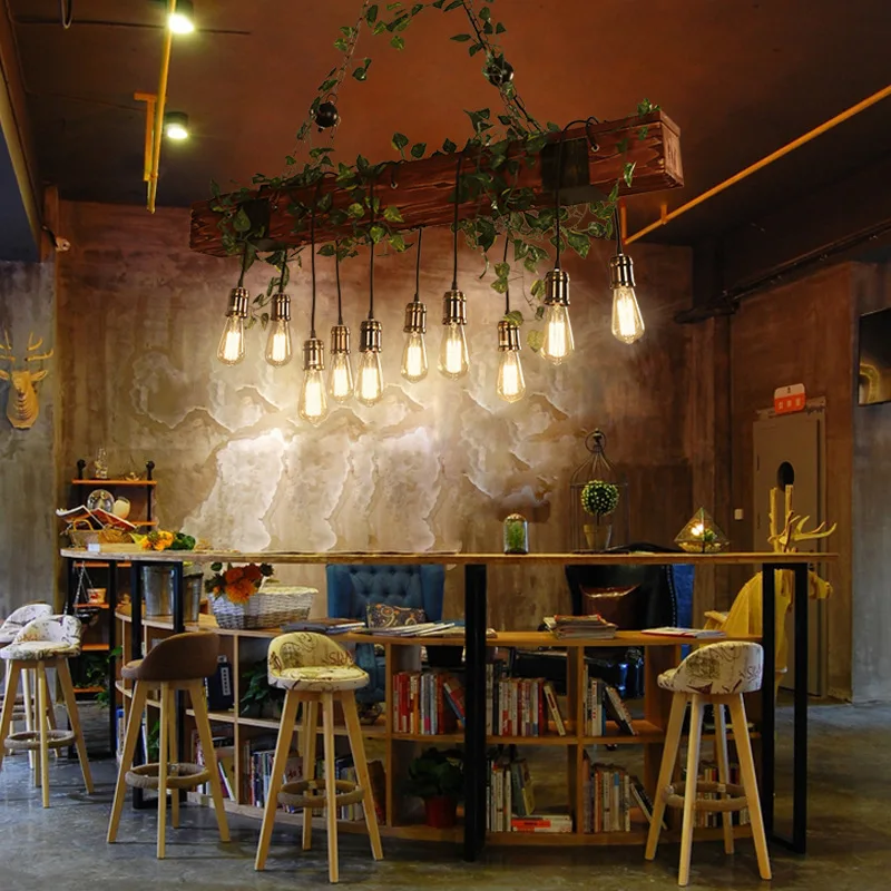 Скидка Лофт дерево Винтаж промышленный подвесной светильник S ресторан кафе столовая Ретро деревянный подвесной светильник внутренний дизайн