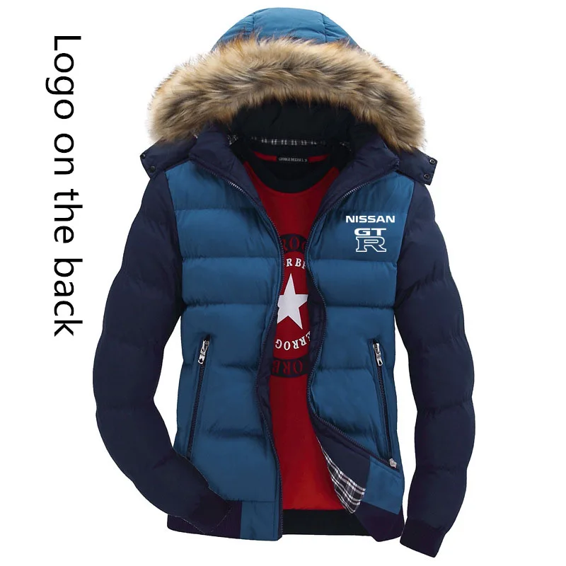

Unisex Fashion Mens Coat Jacket GTR Car Logo Printing cotton Wool Hoody Male Winter fleece Thicken Warm coats Men Zipper Hoodies