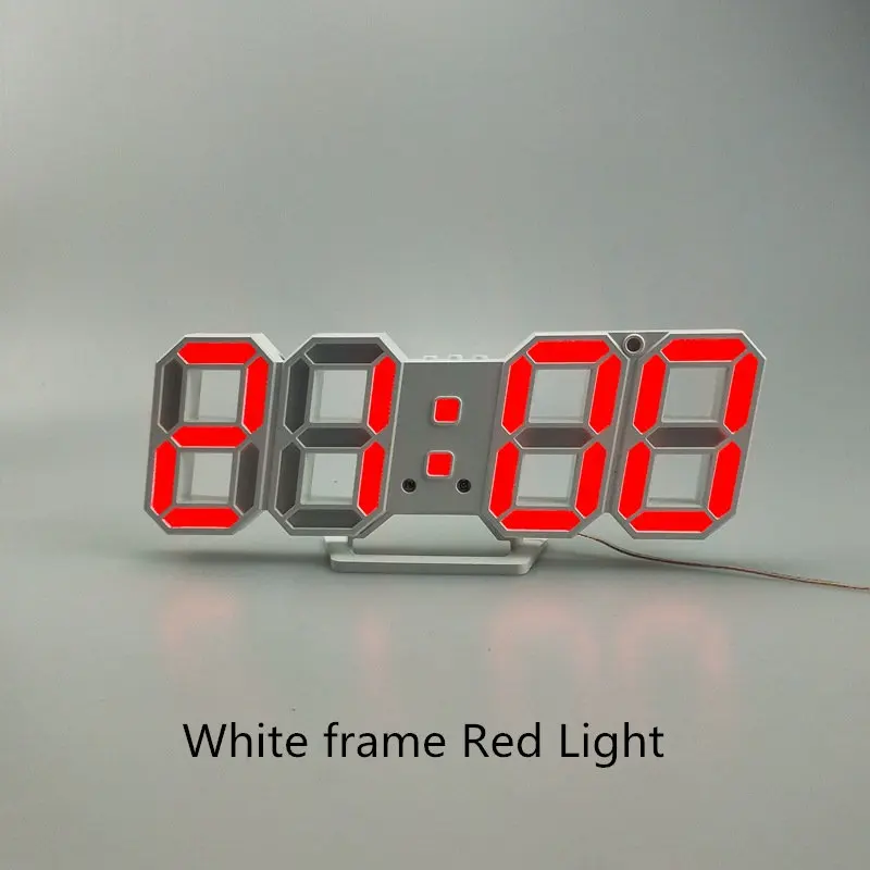 Red 3D светодиодный настенные часы, современные цифровые будильники, дисплей для дома, кухни, для офисного стола, ночные настенные часы, 24 или 12 часовой дисплей - Цвет: Red