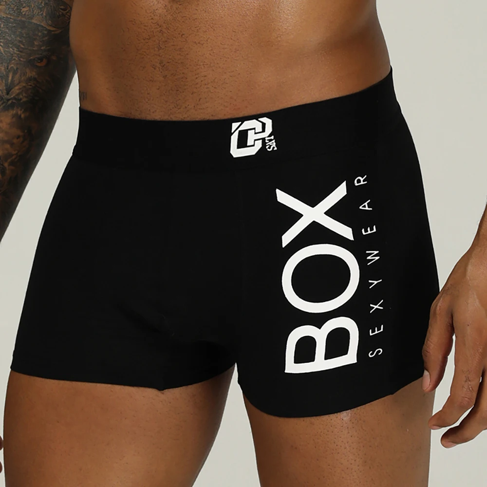 ORLVS Mens מתאגרף סקסי תחתונים רך ארוך boxershorts כותנה רך תחתוני זכר תחתוני 3D פאוץ מכנסיים תחת ללבוש מכנסיים קצר
