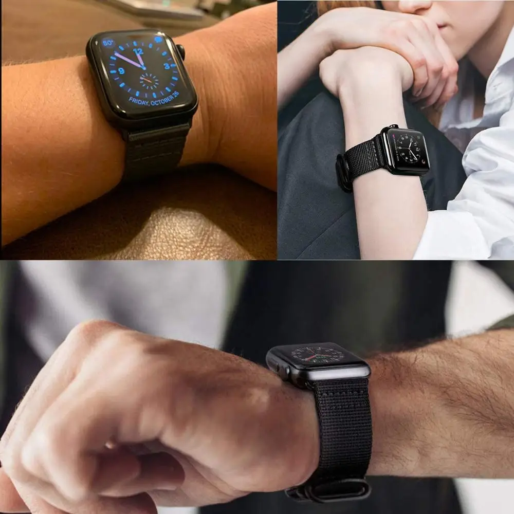 Нейлоновый ремешок для Apple Watch 4 42 мм 38 3 iwatch 44 40 Correa спортивный браслет с