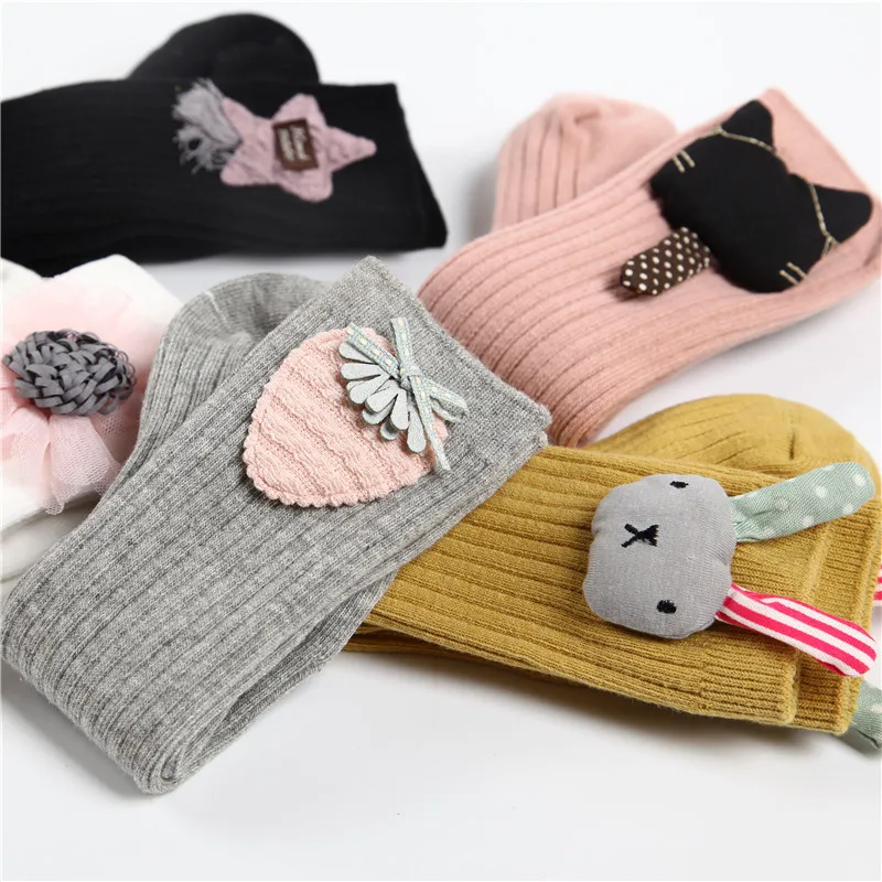 Зимние новые детские носки милые творческие Мультяшные куклы женские высокие