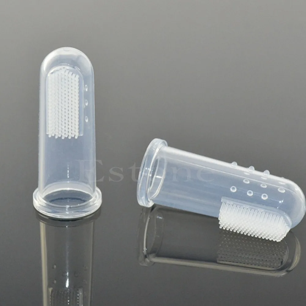 1PC Kids Baby Infant Soft Silicone Finger Toothbrush Teeth Rubber Massager Brush New |