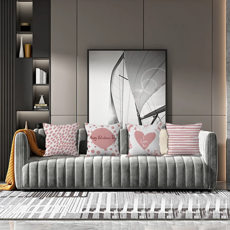 

4Pcs Love Valentine's Day Pillow Case Art Painting Cushion Cover Fashion Square Sofa Cushion Cover 45X45cm