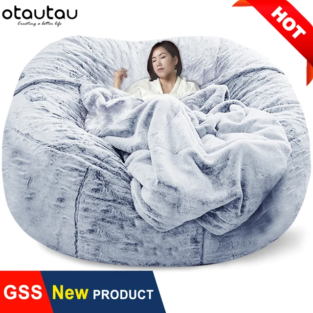 Dropshipping gaint 7ft Adults Bean Bag Chair Floor Corner Seat Comfy Velvet  Lazy Sofa Pouf Game Couch no Filling Beanbag - AliExpress