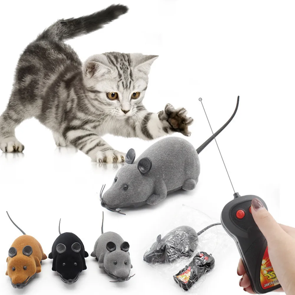 

New Cat Toys Remote Control Wireless RC Simulation Mouse Toy Electronic Rat Mice Toy for Kitten Cat Novelty Toy