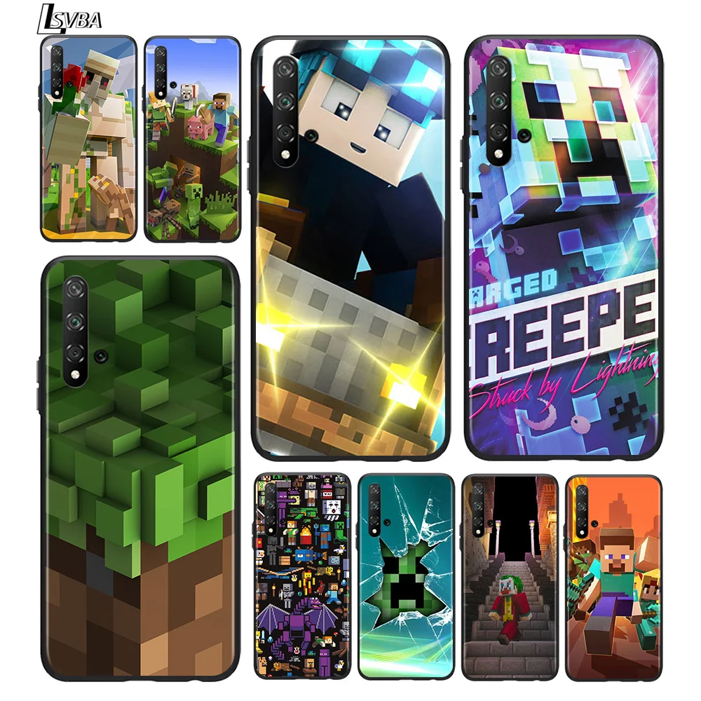 

Video game mini world For Huawei Honor 10 20 30 10i 20i 30i 10X V20 V30 20S 30S 30i X10 Pro Plus Black Silicone Phone Case