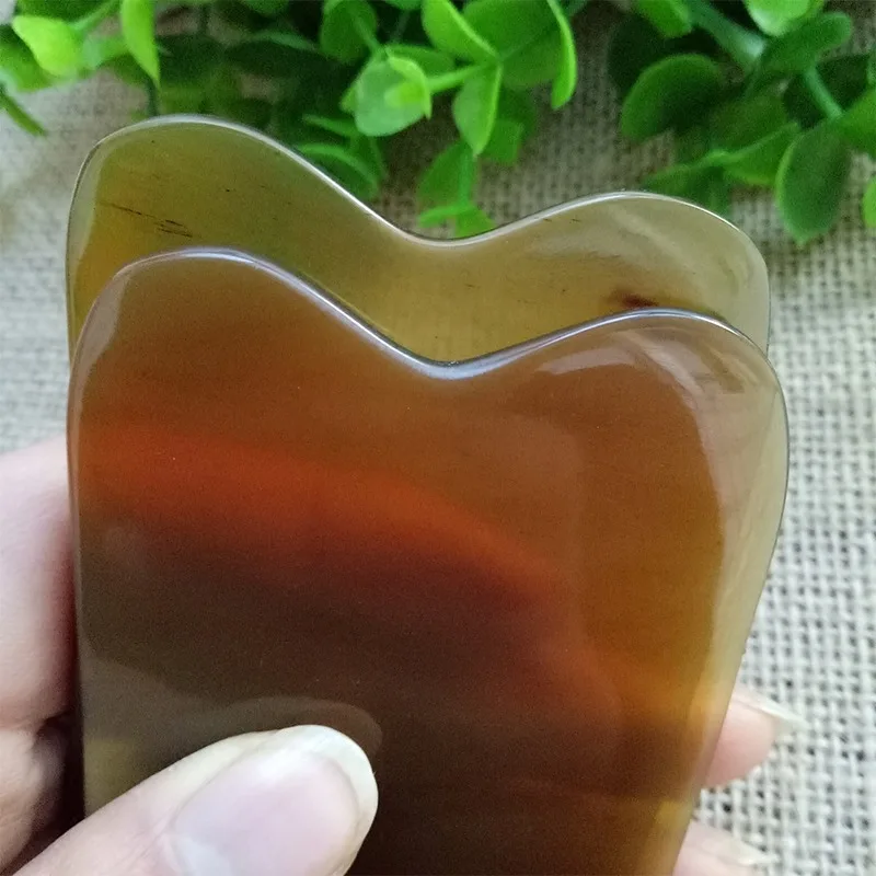 Gua-Ша массаж инструмент тонкий скраппинг Массажная пластина натуральный желтый