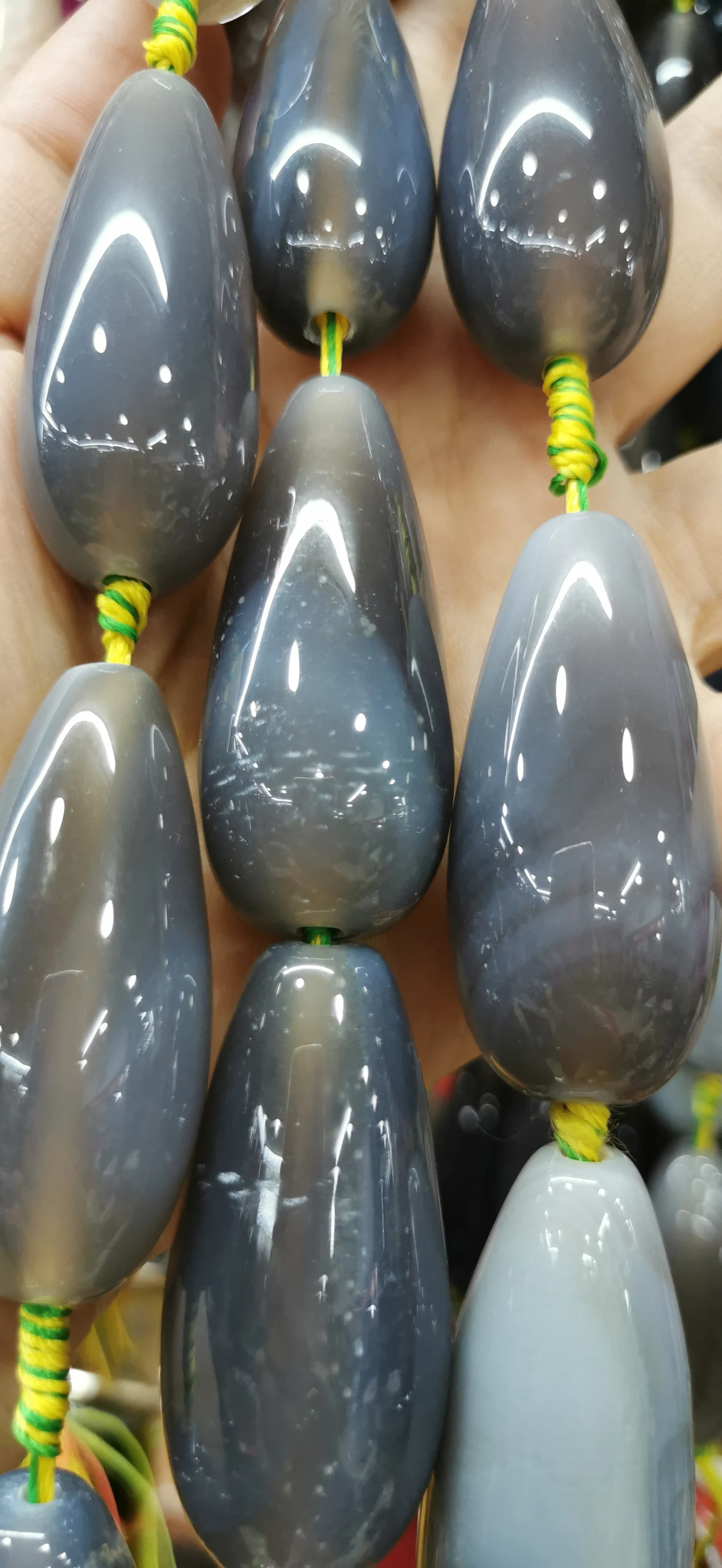 

Large 40x60mm Yellow Agate gemstone drop-teardrop pendant -earrings-bracleet connector DIY 16inch