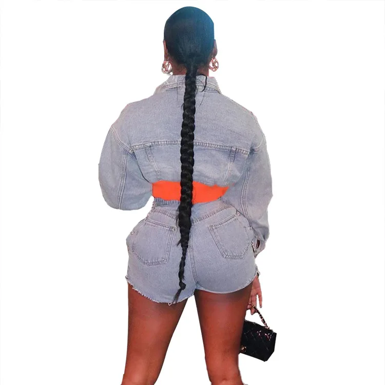

INS Hottest Women Streetweae Solid Denim Coats Lady's Single-breasted Full Sleeve Turn-down Collar Short Jackets 2020 Autumn