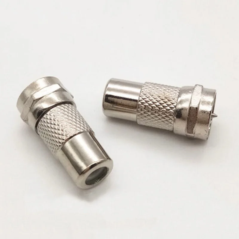 2 шт./лот адаптер типа F штекер к RCA разъем мама ТВ Видео коаксиальный кабель прямой