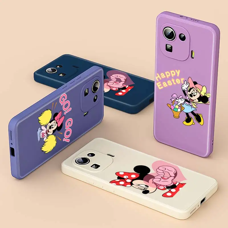 

Cute Love Minnie For Xiaomi Poco X2 M2 C3 M3 Pro F3 X3 GT 6 X CC9 E A3 Lite A2 Mix 3 4 Liquid Silicone Soft Phone Case