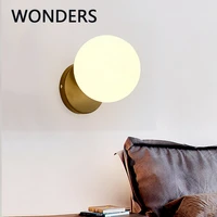 nordic new led wall lamp modern indoor glass ball designed lampara simple aisle staircase wall light home decoration salon %d0%b1%d1%80%d0%b0