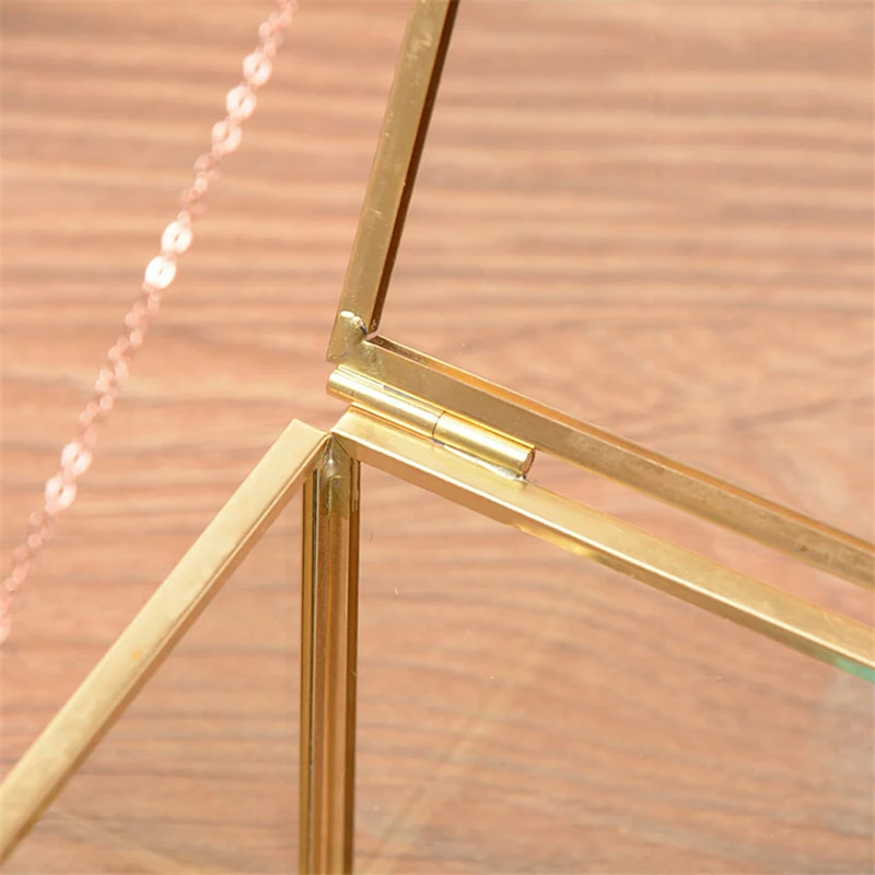 Геометрический квадратный стеклянный Органайзер с крышкой прозрачная