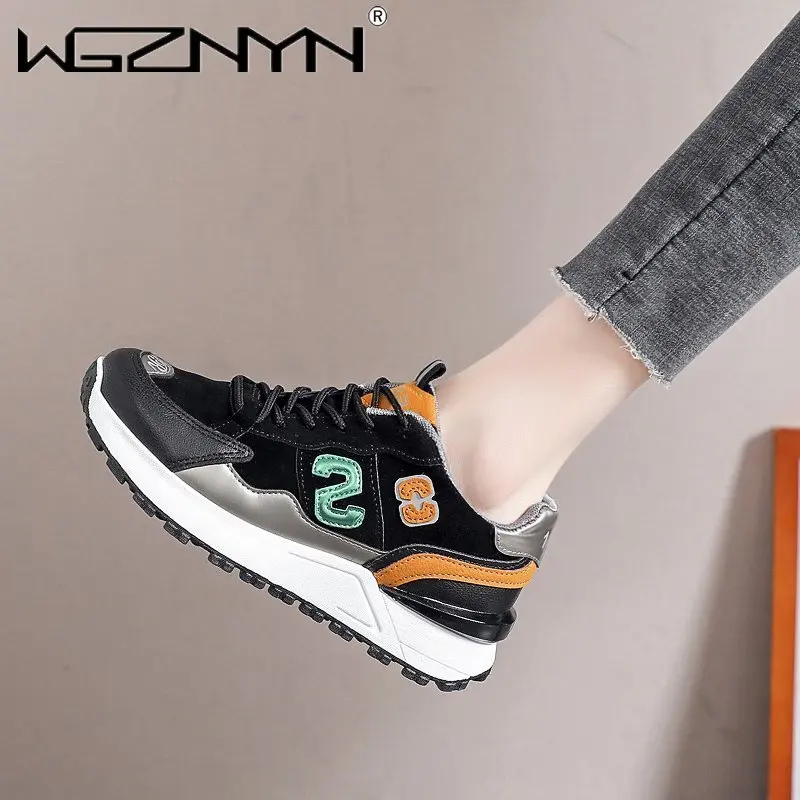 

WGZNYN 2021 Autumn Designer Wedges Shoes Platform Sneakers Women Tenis Feminino Spring Casual Shoes Female Woman Trainers
