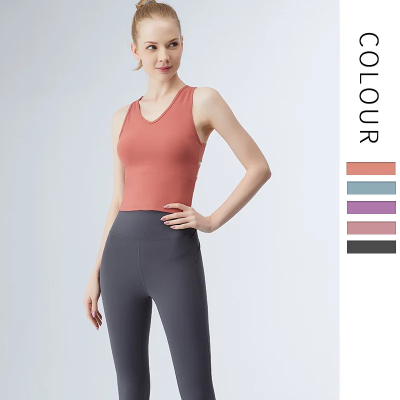 

Yoga Top Women Sleeveless Solid Color Casual Crossover Sexy Breathable Running Workout Fitness Gym Clothes Underwear Sportswear