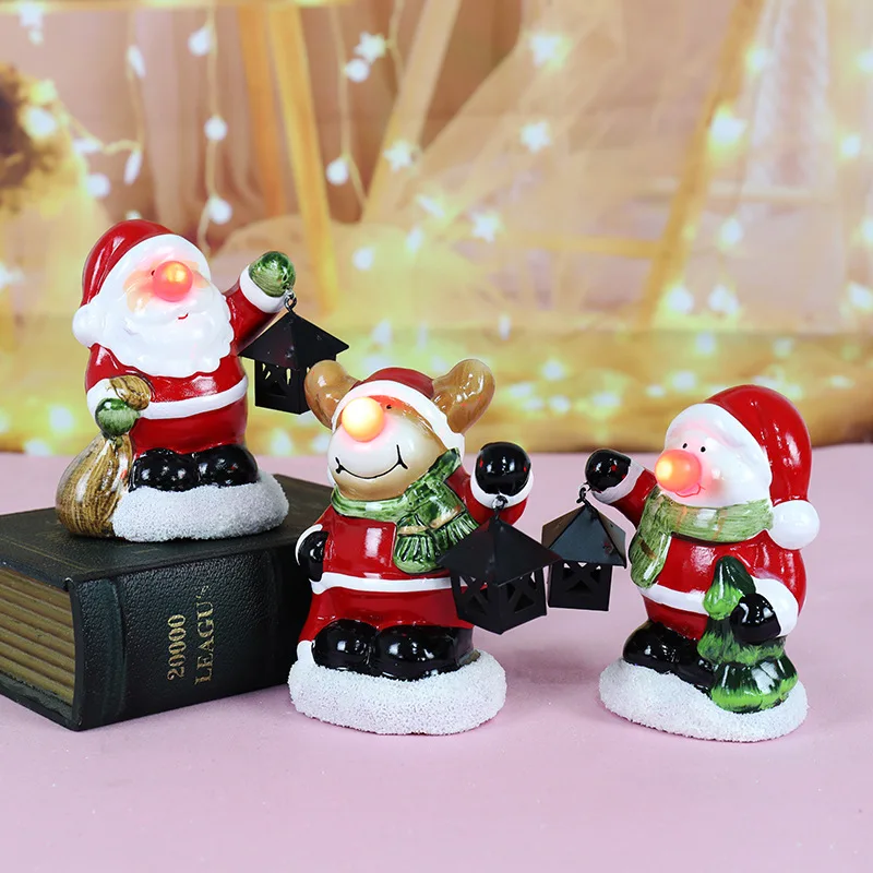 

Christmas Luminous Old Man Doll Glittery LED Light Home Decoration Christmas Eve Lights For Home New Year Children's Gift