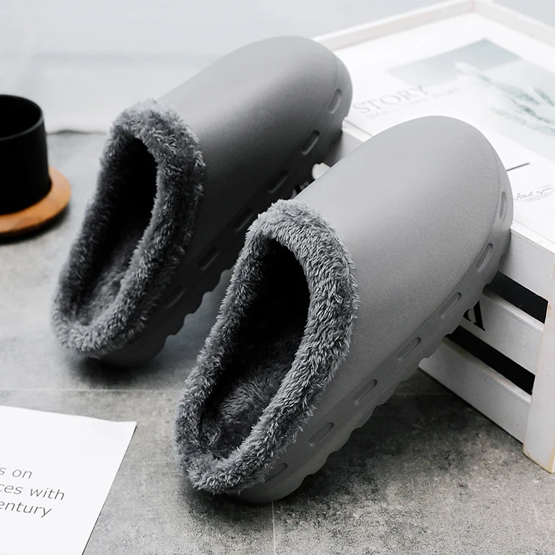 Шлепанцы унисекс из ЭВА на толстой подошве и плюшевой подкладке | Обувь