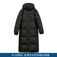 chinese down jacket 2021 new mens and womens long knee thickened loose black couple jacket