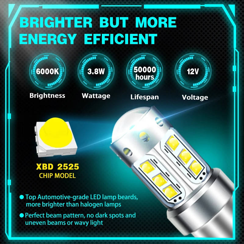 Светодиодные лампы 2 шт. BA9S BAY9S BAX9S 80 Вт Canbus H6W T4W автомобильное внутреннее