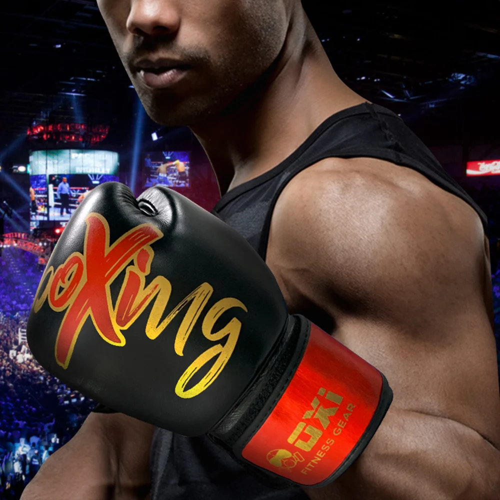 Окси Ретро Боксёрские перчатки 10OZ 16OZ кожи коровы кожа кикбоксинг MMA тренажерный