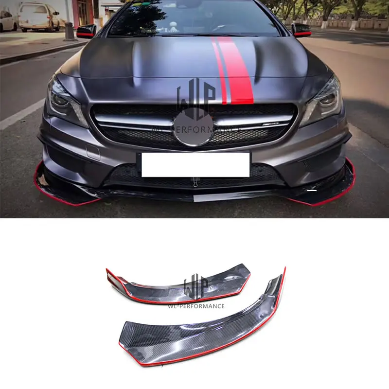 W117 красный край углеродное волокно передний бампер боковые разветвители