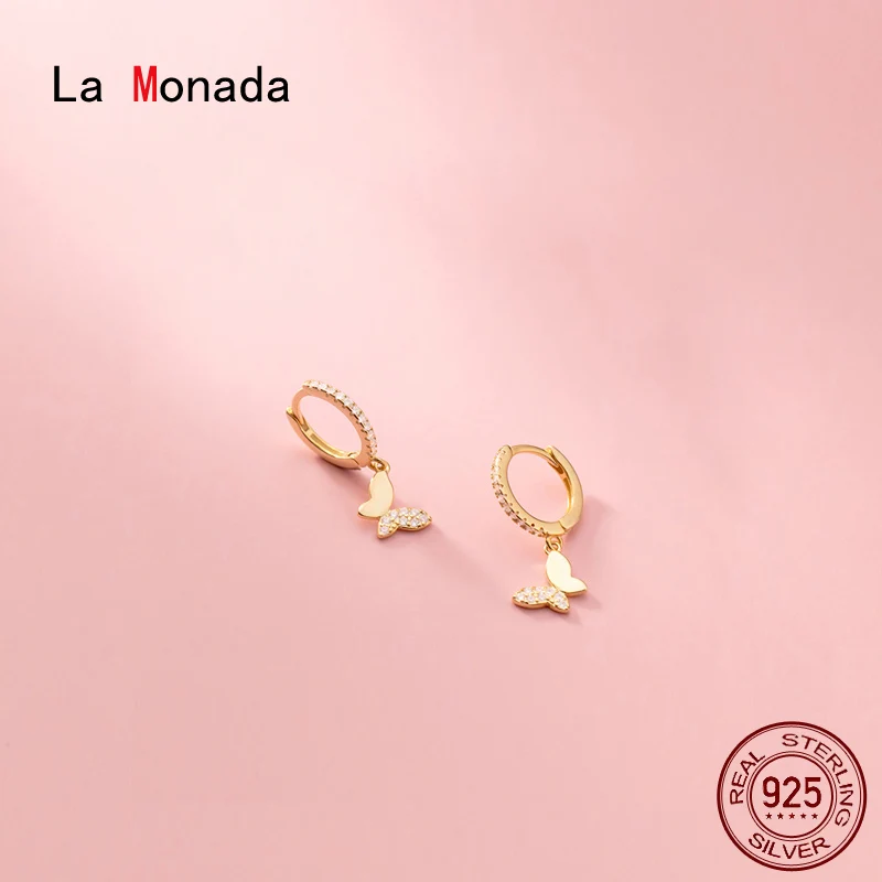 

Серьги-кольца женские из серебра 925 пробы, с бабочками