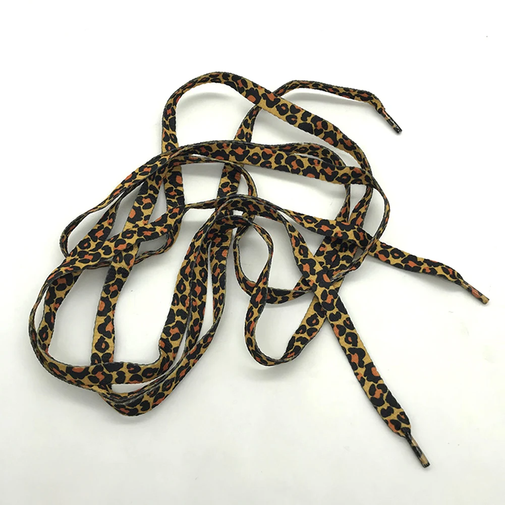 1 пара шнурки из полиэстера с леопардовым принтом повседневные спортивные модные