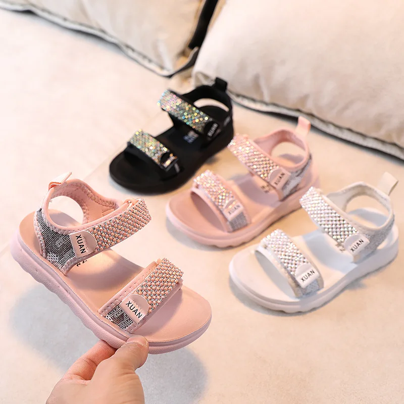 

Fashion Crystal Girl Boys Summer 2021 Sandals Kid Princess Dress Shoes For Children'S Beach Shoe 3 4 5 6 7 8 9 10 11 12 13 Years