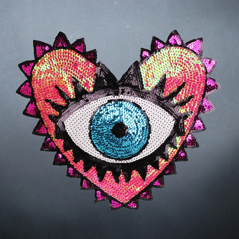 1 шт. Большие Патчи для глаз в форме сердца патчи очков блестки накладки одежды