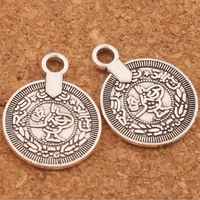 122pcs zinc alloy boho coin charm beads metal pendants l1801 23x17 5mm bohemian tassel jewelry diy